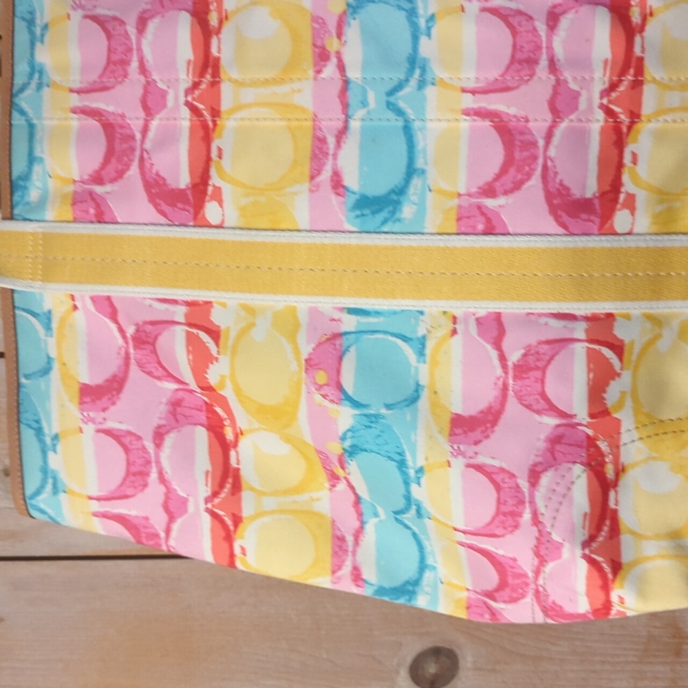 Large Colorful COACH tote Bag.   Excellent - Picture 3 of 7
